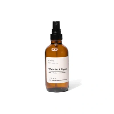 Kandlery White Tea Thyme Natural Room Linen Spray In Transparent