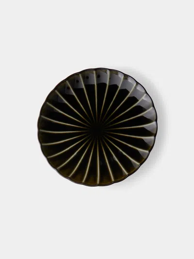 Kaneko Kohyo Giyaman Urushi Ceramic Dessert Plates (set Of 4)  Abask Gift Set In Black