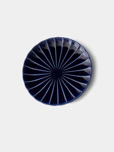 Kaneko Kohyo Giyaman Urushi Ceramic Dessert Plates (set Of 4)  Abask Gift Set In Blue