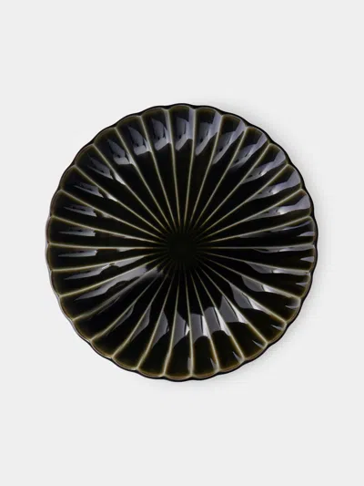 Kaneko Kohyo Giyaman Urushi Ceramic Dinner Plates (set Of 4)  Abask Gift Set In Black