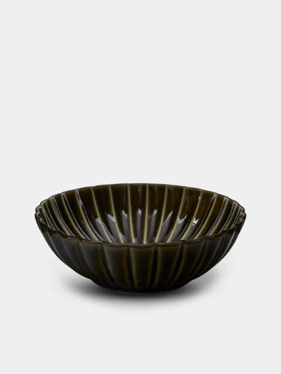 Kaneko Kohyo Giyaman Urushi Ceramic Serving Bowl  Abask Luxury Gift In Green