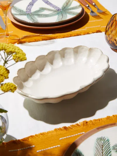 Kaneko Kohyo Rinka Ceramic Shallow Serving Bowl  Abask Luxury Gift In Neutral