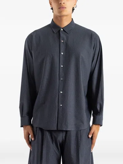 Kanemasa Phil Atmosphere Pinstripe Shirt In Black