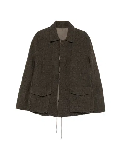 K'ang Button-up Drawstring-detail Jacket In Black