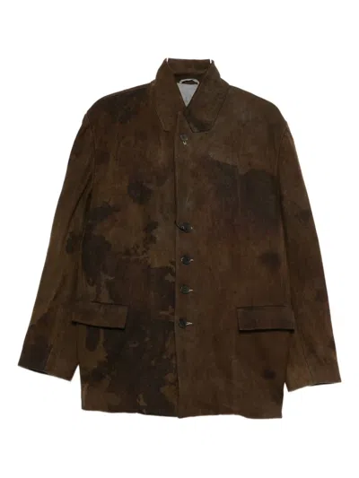 K'ang Flap-pocket Buttoned Jacket In Brown