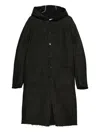 K'ang Hooded Button-up Coat In Black