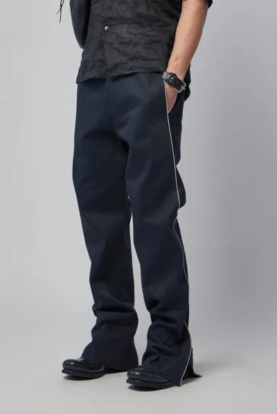K'ang Men's Purgatory Selvedge-line Trousers With 925 Silver Hook Closer In Blue