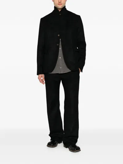 K'ang Textured Single-breasted Jacket In Black