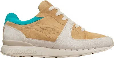 Pre-owned Kangaroos Men's  Coil R1 Hanon Moonshine Sneakers In Tan/beige/teal