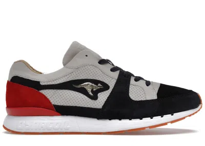 Pre-owned Kangaroos Men's  Coil R1 Playmaker Sneakers In Vapor Grey/dark Navy Blue