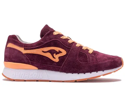 Pre-owned Kangaroos Men's  Coil R1 Shiraz Sneakers In Burgundy/peach