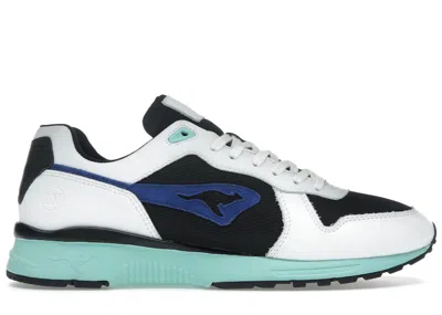 Pre-owned Kangaroos Men's  Finalist Inan Batman Sneakers In White/black/navy Blue In Multi