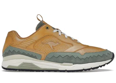 Pre-owned Kangaroos Men's  Ultimate 3 Footshop Flip Sneakers In Tan/green In Multi