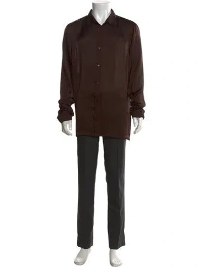 Pre-owned Kanghyuk Long Sleeve Dress Shirt In Brown