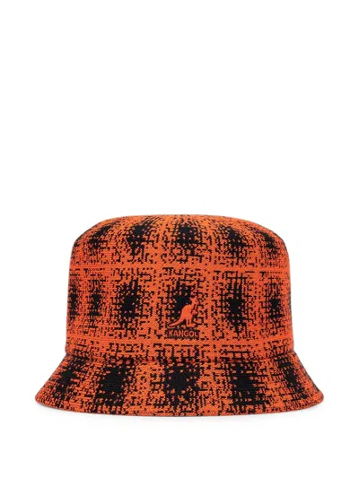 Kangol Abstract-pattern Bucket Hat In Burgundy