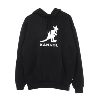 KANGOL ALDEN MEN'S LIGHTWEIGHT HOODED SWEATSHIRT BLACK/OFF WHITE
