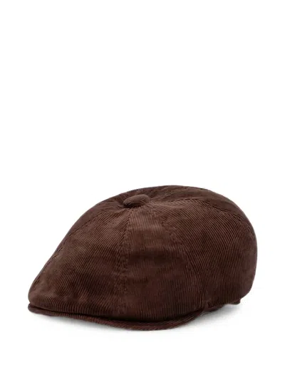 Kangol Cord Hawker Flat Cap In Brown