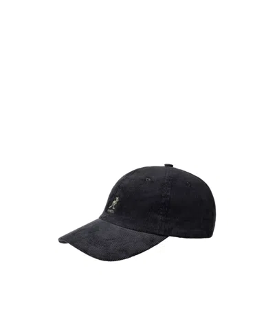 Kangol Corduroy Baseball Cap In Black