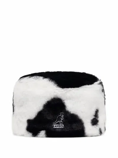 Kangol Cow-print Faux-fur Bucket Hat In Black
