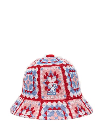 Kangol Crochet-knit Bucket Hat In Red