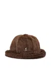 Kangol Debossed-stripe Hat In Brown