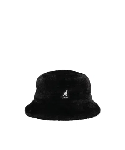 Kangol Faux Fur Bucket Hat In Black