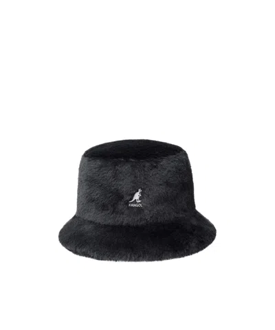 Kangol Faux Fur Fisherman Hat In Black