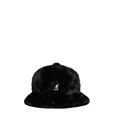 Kangol Faux Fur Slouch Hat In Black