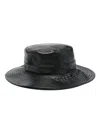 Kangol Faux-leather Hat In Black