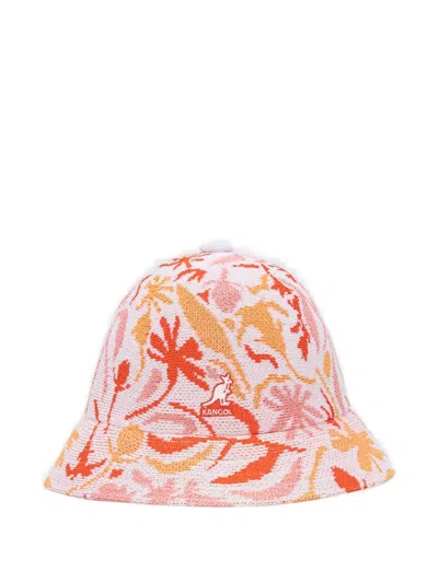 Kangol Floral-intarsia Bucket Hat In Pink