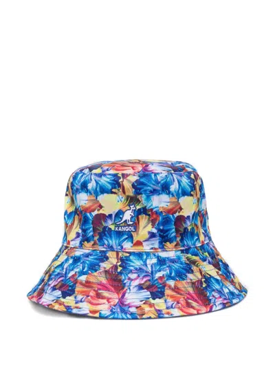 Kangol Floral-print Reversible Bucket Hat In Blue