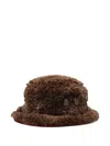 Kangol Fluffy-bow Bucket Hat In Brown