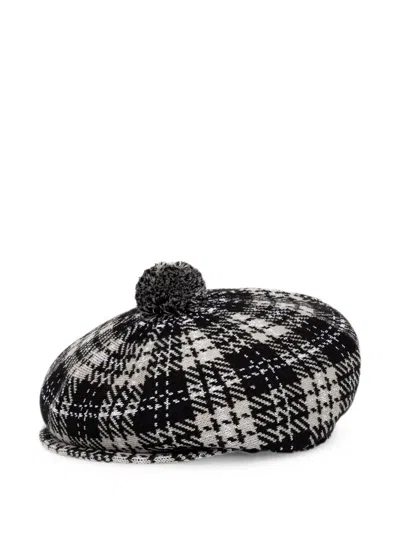 Kangol Houndstooth Pom-pom Hat In Black