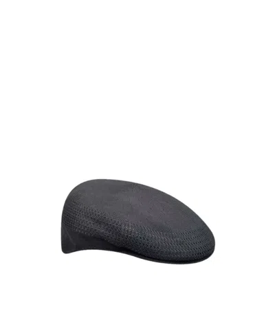 Kangol Logo Flat-topped Hat In Black