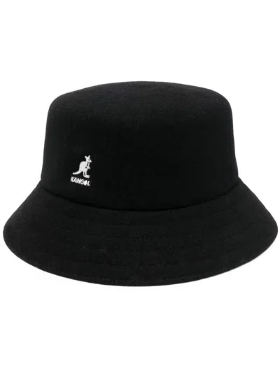 Kangol Logo-patch Bucket Hat In Black