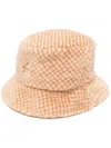 Kangol Logo-patch Faux-fur Bucket Hat In Neutral