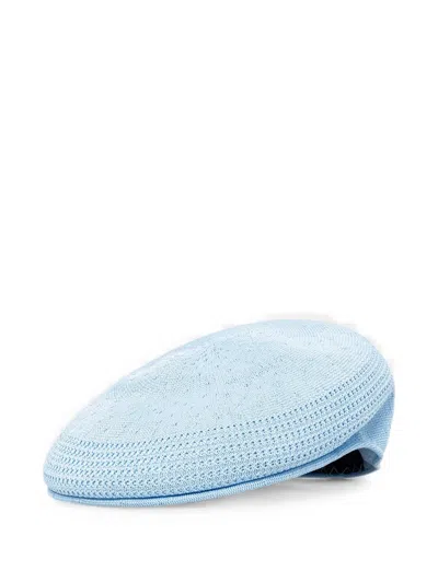 Kangol Logo-embroidered Mesh-knit Flat Cap In Blue