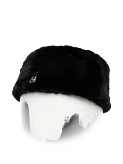 Kangol Logo-patch Faux-fur Hat In Black