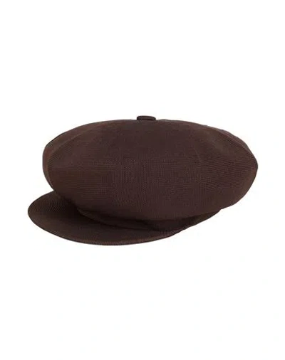 Kangol Man Hat Dark Brown Size Xl Polyester, Modacrylic, Nylon