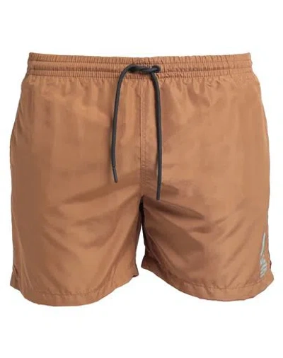 Kangol Man Swim Trunks Tan Size M Polyester In Brown