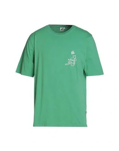 Kangol Man T-shirt Green Size Xxl Cotton