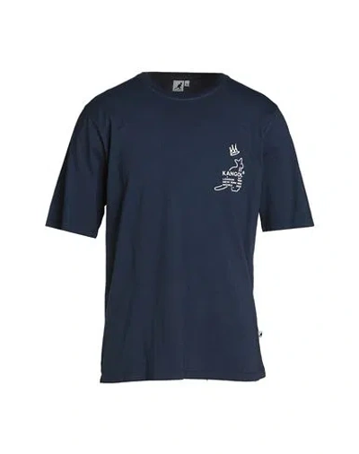 Kangol Man T-shirt Navy Blue Size Xxl Cotton