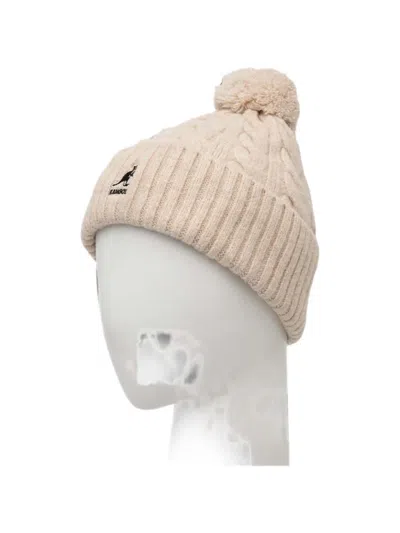 Kangol Pompom Cable-knit Beanie Hat In Neutral