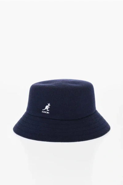 Kangol Solid Color Bucket Hat With Embroidered Logo In Blue