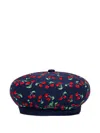 Kangol Tropic Cherry-pattern Beret In Blue