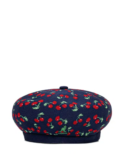 Kangol Tropic Cherry-pattern Beret In Blue