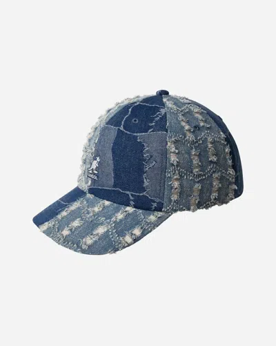 Kangol Unisex Denim Mash Up Patchwork Baseball Cap In Medium Blue