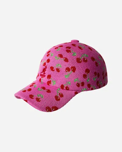 Kangol Unisex Tropic Cherry Knit Baseball Hat In Bright Fuschia In Multi