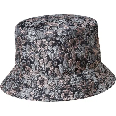 Kangol Women's Floral Jacquard Bucket Hat In Moonstruck In Black