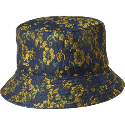 Kangol Women's Floral Jacquard Reversible Rain Bucket Hat In Teal/navy In Blue
